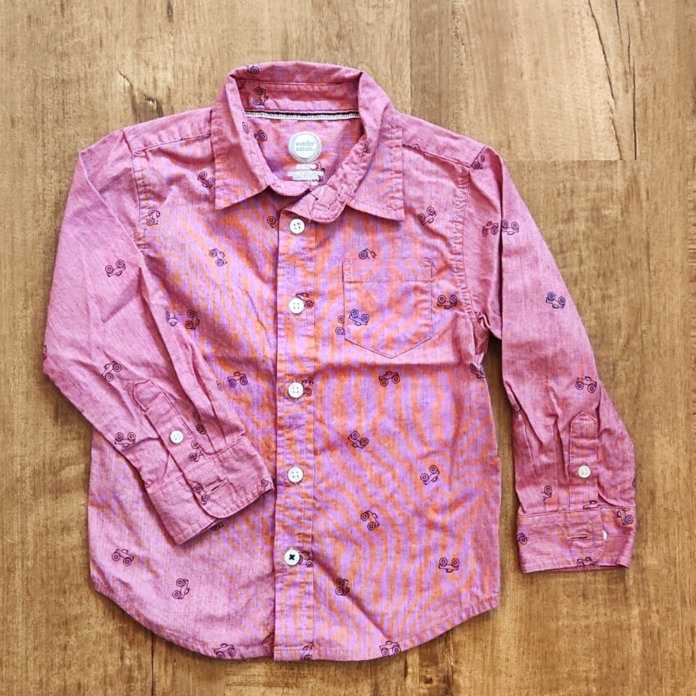Wondernation red button long sleeve shirt